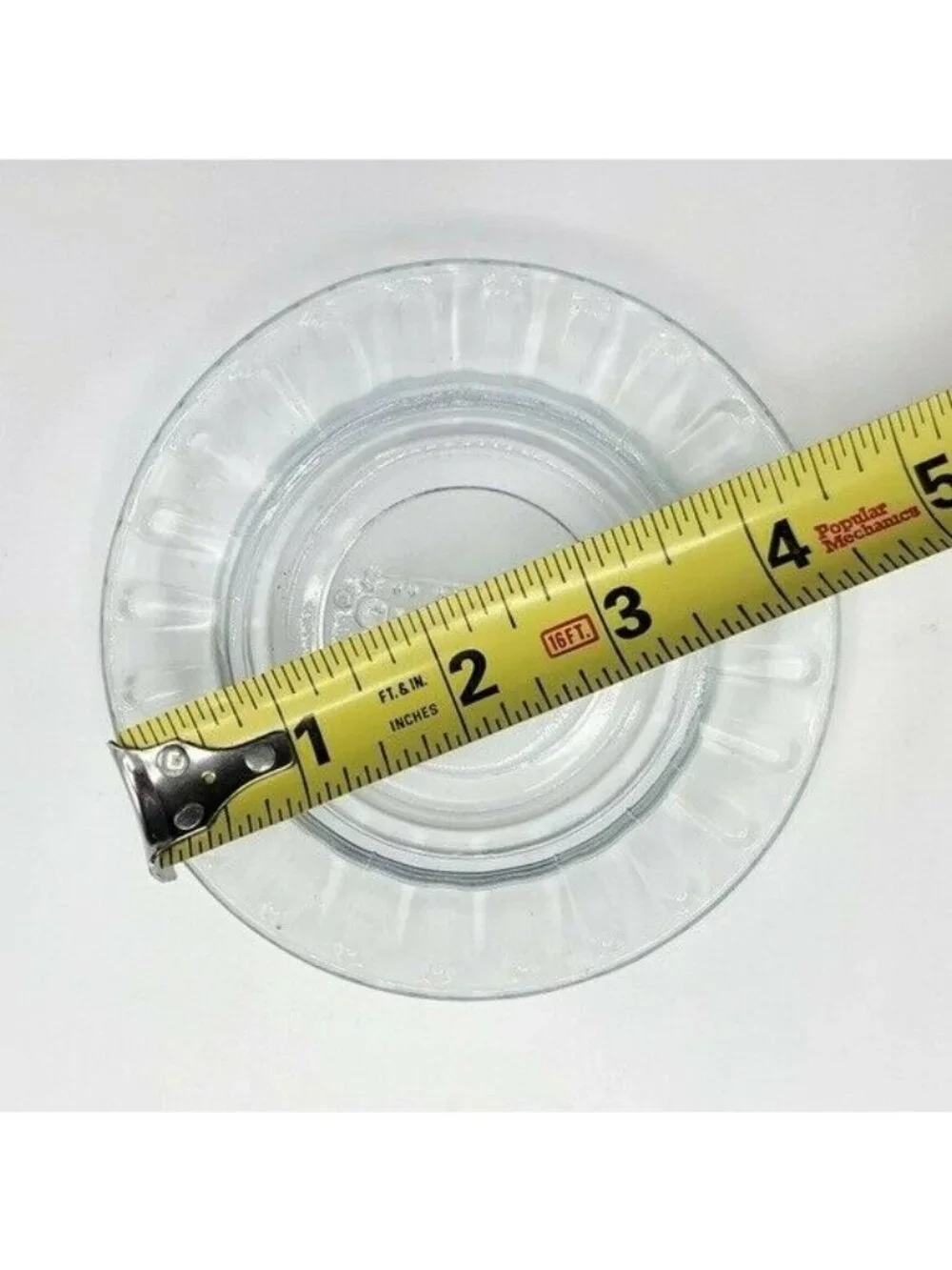 Harrah's Casino Hotel Ashtray Motel Embossed Logo Clear Glass 4.5
